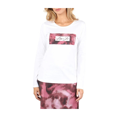 Liu Jo T-shirt T-shirt Donna in cotone a maniche lunghe Bianco malva - Francavilla Moda